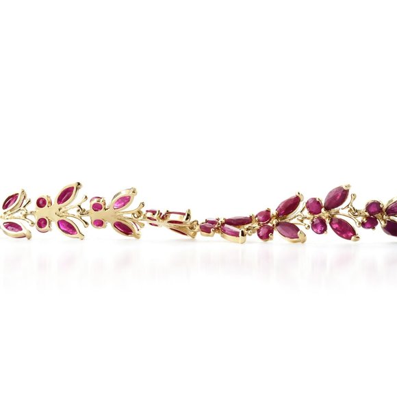 14K. SOLID GOLD BUTTERFLY BRACELET WITH  RUBIES - Picture 5 of 8